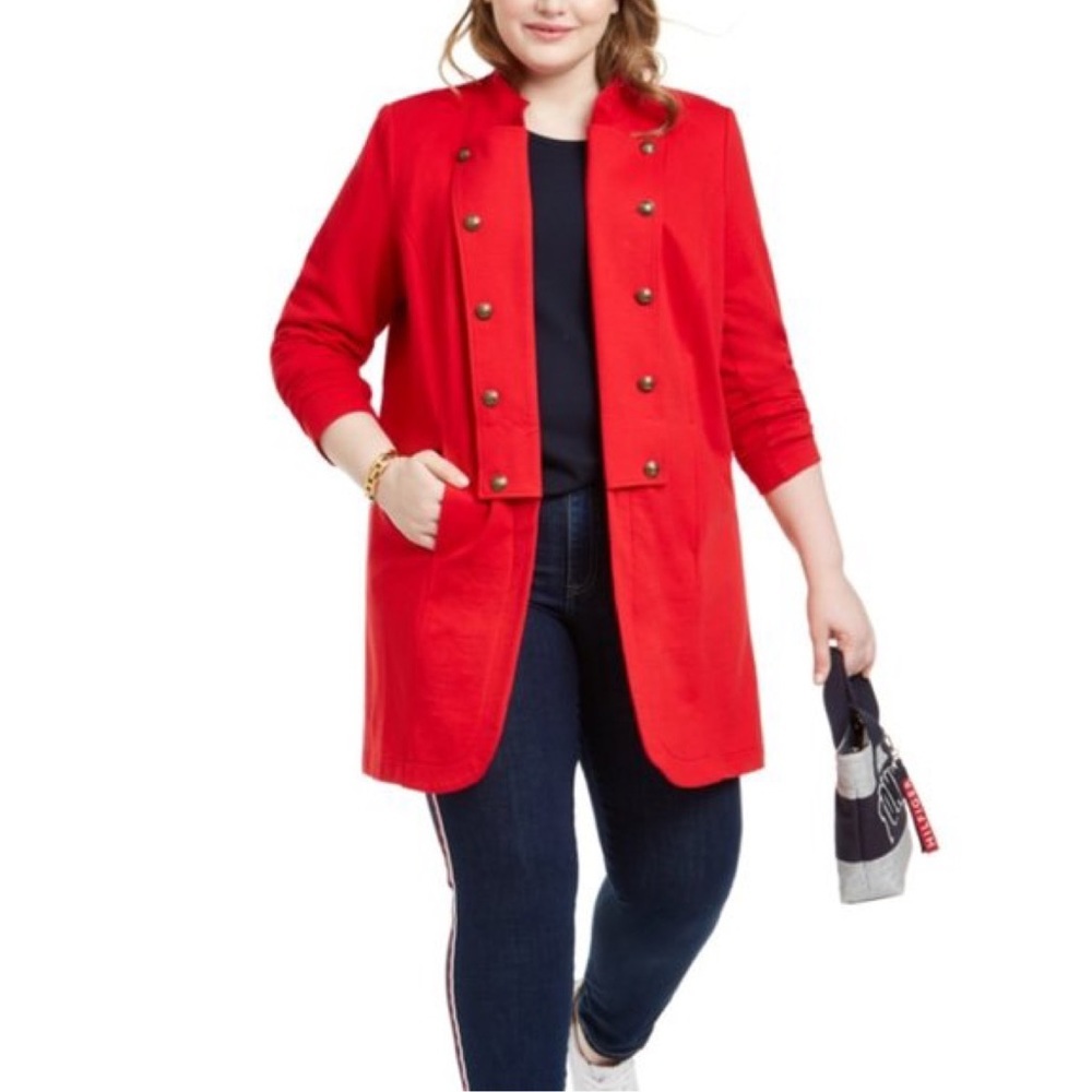 Tommy Hilfiger Band Jacket in Red Plus Size 2X NWT